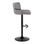 Tabouret de bar réglable Lena avec repose-pieds arrondi en T (Lot de 2)