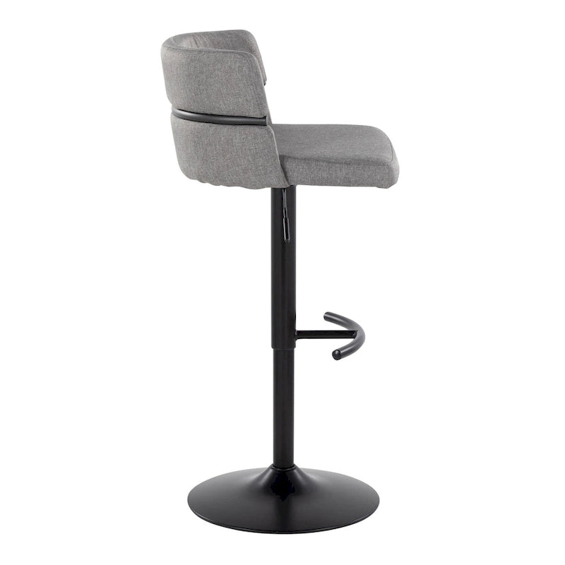 Tabouret de bar réglable Lena avec repose-pieds arrondi en T (Lot de 2)