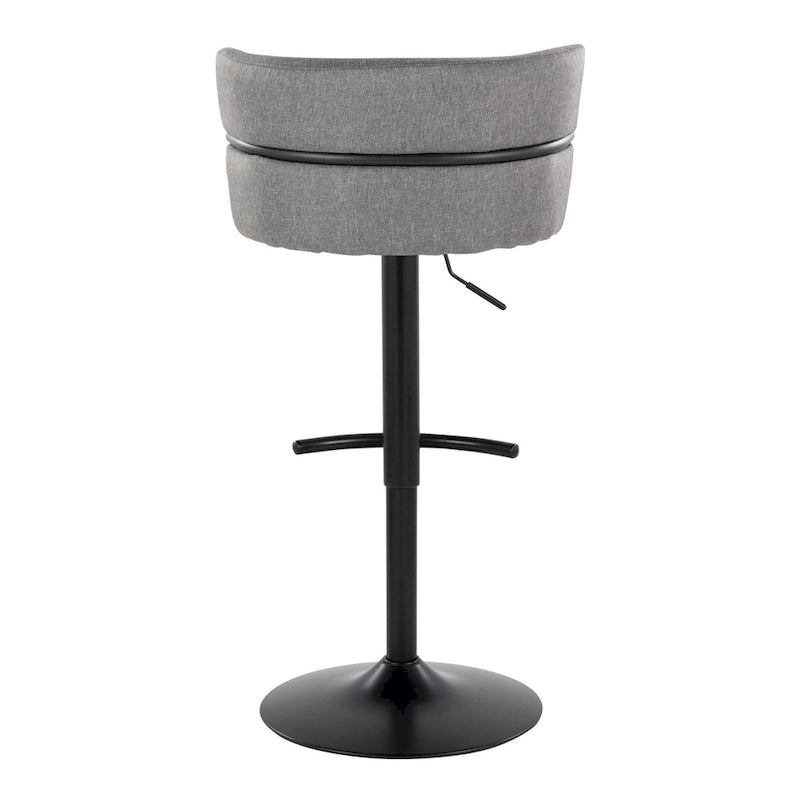 Tabouret de bar réglable Lena avec repose-pieds arrondi en T (Lot de 2)