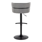 Tabouret de bar réglable Lena avec repose-pieds arrondi en T (Lot de 2)