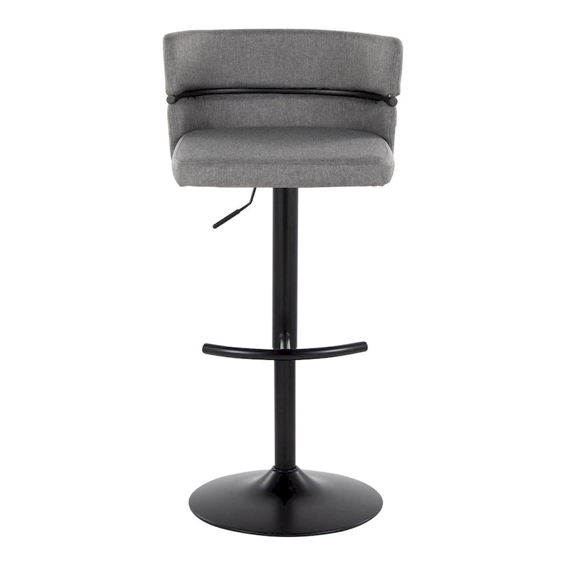Tabouret de bar réglable Lena avec repose-pieds arrondi en T (Lot de 2)