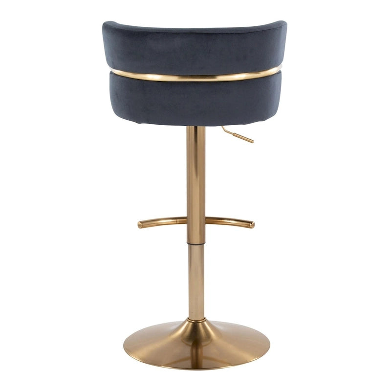 Tabouret de bar réglable Lena avec repose-pieds arrondi en T (Lot de 2)