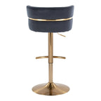 Tabouret de bar réglable Lena avec repose-pieds arrondi en T (Lot de 2)