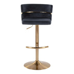 Tabouret de bar réglable Lena avec repose-pieds arrondi en T (Lot de 2)
