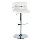 Tabouret de bar réglable Lena avec repose-pieds arrondi en T (Lot de 2)