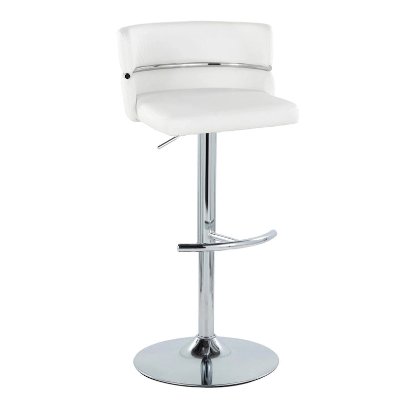 Tabouret de bar réglable Lena avec repose-pieds arrondi en T (Lot de 2)
