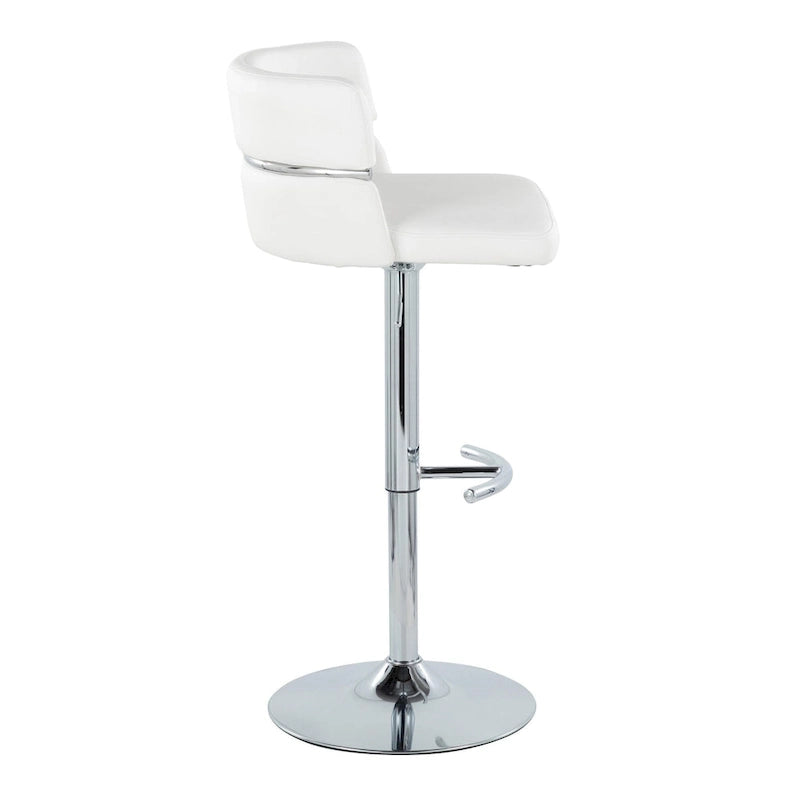 Tabouret de bar réglable Lena avec repose-pieds arrondi en T (Lot de 2)