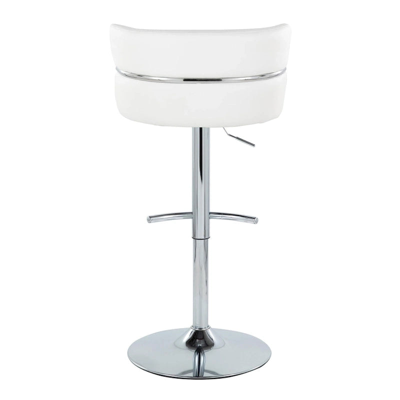 Tabouret de bar réglable Lena avec repose-pieds arrondi en T (Lot de 2)