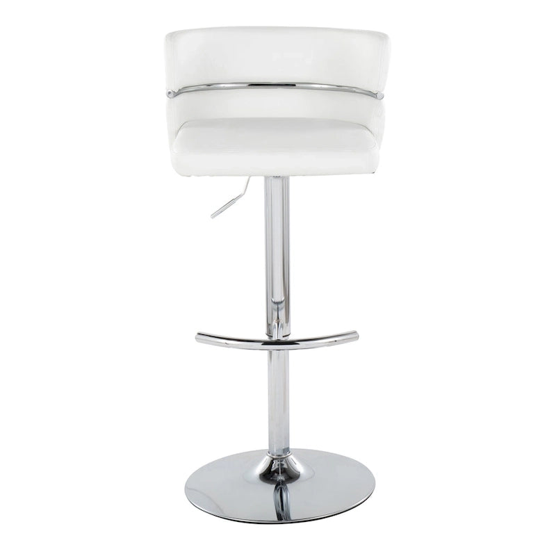 Tabouret de bar réglable Lena avec repose-pieds arrondi en T (Lot de 2)