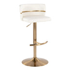 Tabouret de bar réglable Lena avec repose-pieds arrondi en T (Lot de 2)