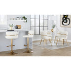 Tabouret de bar réglable Lena avec repose-pieds arrondi en T (Lot de 2)