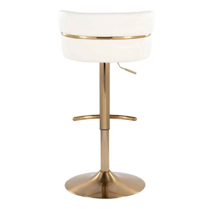 Tabouret de bar réglable Lena avec repose-pieds arrondi en T (Lot de 2)
