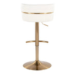 Tabouret de bar réglable Lena avec repose-pieds arrondi en T (Lot de 2)