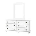 Commode traditionnelle Kyle à 6 tiroirs en bois massif avec miroir en option