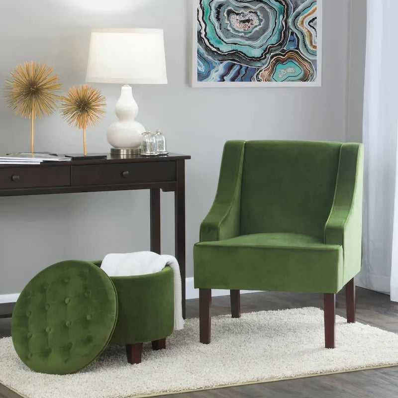 Fauteuil d'appoint Lyric Velvet à accoudoirs incurvés