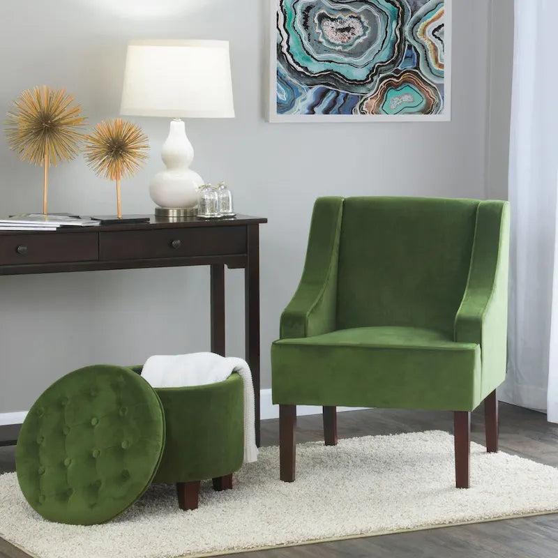 Fauteuil d'appoint Lyric Velvet à accoudoirs incurvés