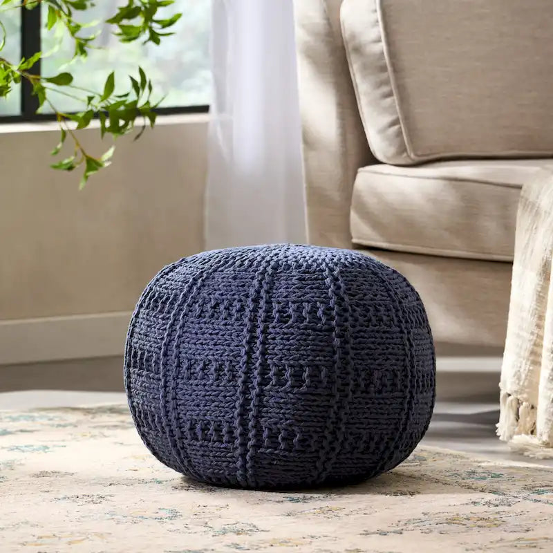 Pouf en tissu moderne fait main Yuny par