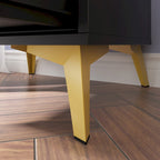 Table de chevet à 3 tiroirs de 59,9 cm de haut en blanc/noir