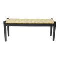 Banc d'intérieur Shambles en bois massif et jonc de mer naturel