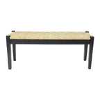 Banc d'intérieur Shambles en bois massif et jonc de mer naturel
