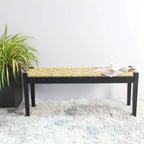 Banc d'intérieur Shambles en bois massif et jonc de mer naturel