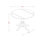 Ensemble table de cuisine - une table à manger ronde et des chaises en tissu de lin bleu, finition brossé noir (option de pièces)