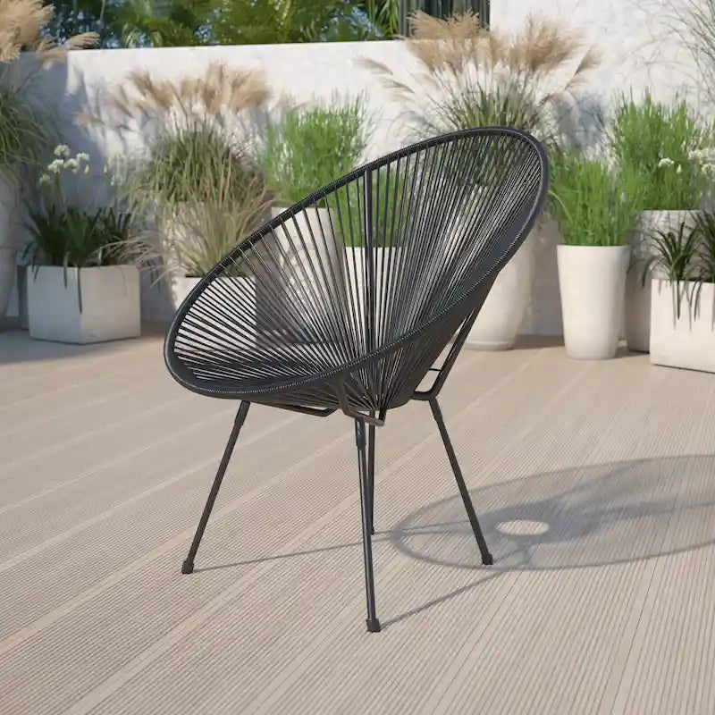 Fauteuil de salon Papasan en rotin/cordon élastique
