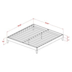 Cadre de lit plateforme King avec 4 pieds en bois massif et 2 pieds centraux supplémentaires (options de couleur du cadre de lit)