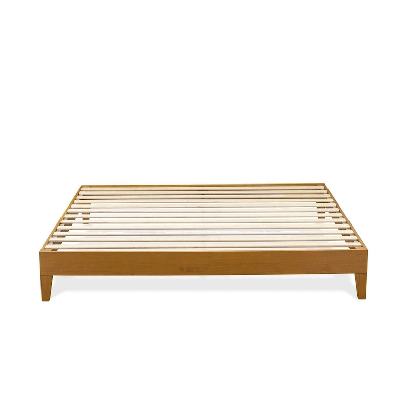 Cadre de lit plateforme King avec 4 pieds en bois massif et 2 pieds centraux supplémentaires (options de couleur du cadre de lit)