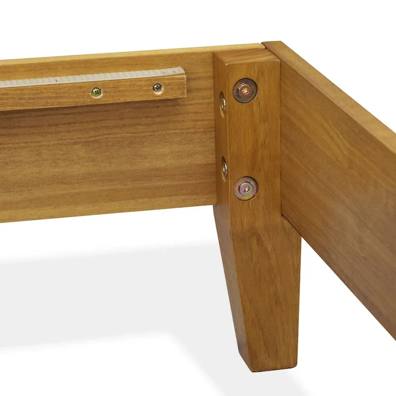 Cadre de lit plateforme King avec 4 pieds en bois massif et 2 pieds centraux supplémentaires (options de couleur du cadre de lit)