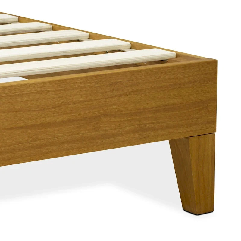 Cadre de lit plateforme King avec 4 pieds en bois massif et 2 pieds centraux supplémentaires (options de couleur du cadre de lit)