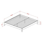 Cadre de lit plateforme King avec 4 pieds en bois massif et 2 pieds centraux supplémentaires (options de couleur du cadre de lit)