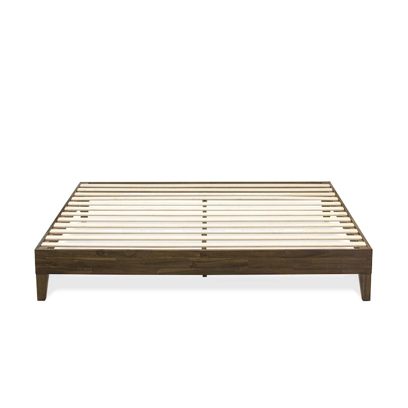 Cadre de lit plateforme King avec 4 pieds en bois massif et 2 pieds centraux supplémentaires (options de couleur du cadre de lit)