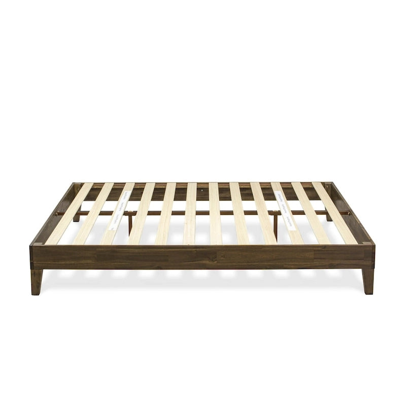 Cadre de lit plateforme King avec 4 pieds en bois massif et 2 pieds centraux supplémentaires (options de couleur du cadre de lit)