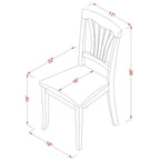 Ensemble de salle à manger 7 pièces - Une table ronde et 6 chaises de salle à manger, noir et cerisier (options de siège)
