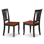 Ensemble de salle à manger 7 pièces - Une table ronde et 6 chaises de salle à manger, noir et cerisier (options de siège)