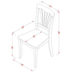Ensemble de salle à manger 7 pièces - Une table ronde et 6 chaises de salle à manger, noir et cerisier (options de siège)