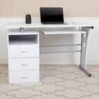 Bureau informatique 3 tiroirs avec tablette clavier