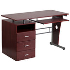 Bureau informatique 3 tiroirs avec tablette clavier