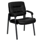 Fauteuil de réception en cuir souple LeatherSoft avec cadre gris titane
