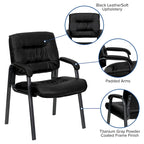 Fauteuil de réception en cuir souple LeatherSoft avec cadre gris titane