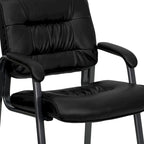 Fauteuil de réception en cuir souple LeatherSoft avec cadre gris titane