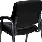 Fauteuil de réception en cuir souple LeatherSoft avec cadre gris titane