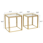 Or antique - Tables d'appoint carrées gigognes - Lot de 2
