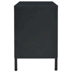 Meuble TV Noir 41.3x13.7x20.4 Acier et verre - 41.3 x 13.7 x 20.4 - 41.3 x 13.7 x 20.4