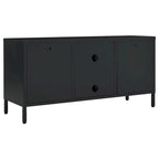 Meuble TV Noir 41.3x13.7x20.4 Acier et verre - 41.3 x 13.7 x 20.4 - 41.3 x 13.7 x 20.4