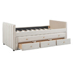 Lit de repos rembourré avec lit gigogne double et tiroirs