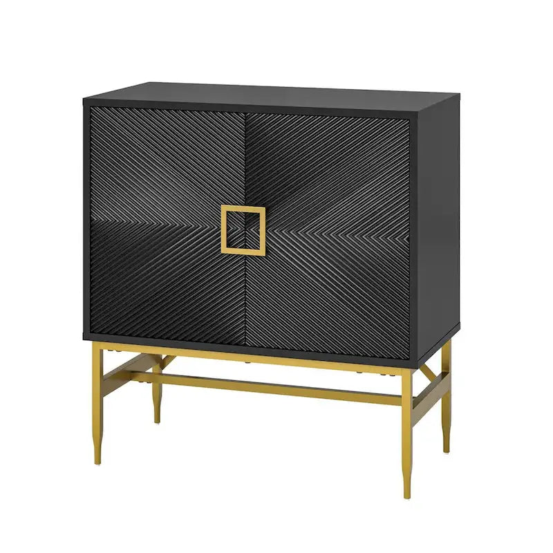 Uirich34Grande armoire d'appoint moderne à 2 portes avec étagères réglables par