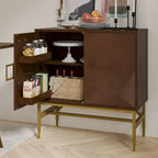 Uirich34Grande armoire d'appoint moderne à 2 portes avec étagères réglables par