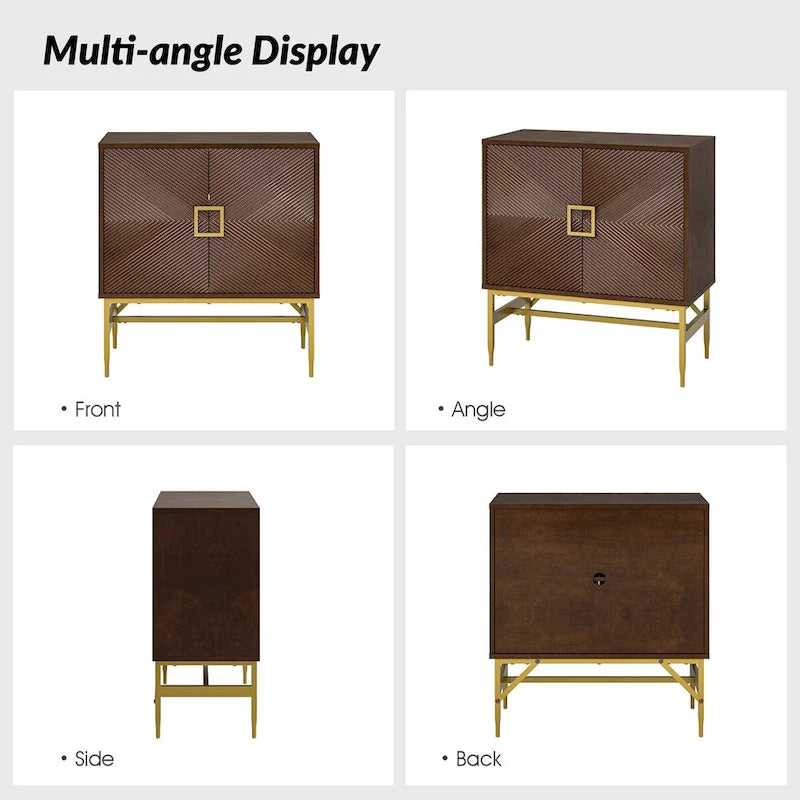 Uirich34Grande armoire d'appoint moderne à 2 portes avec étagères réglables par
